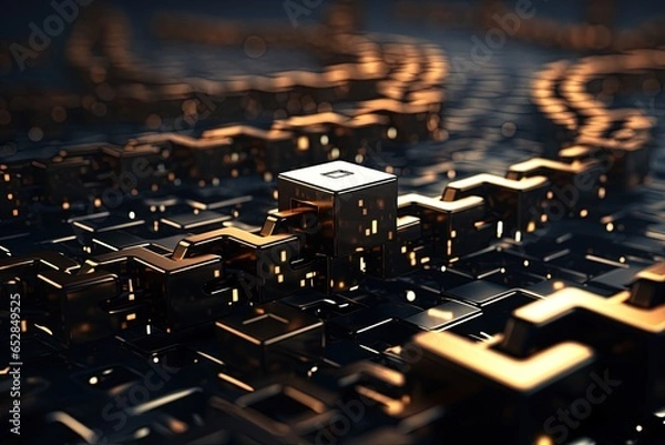 Fototapeta abstract technology concept with circuit board and data center,technology blockchain 