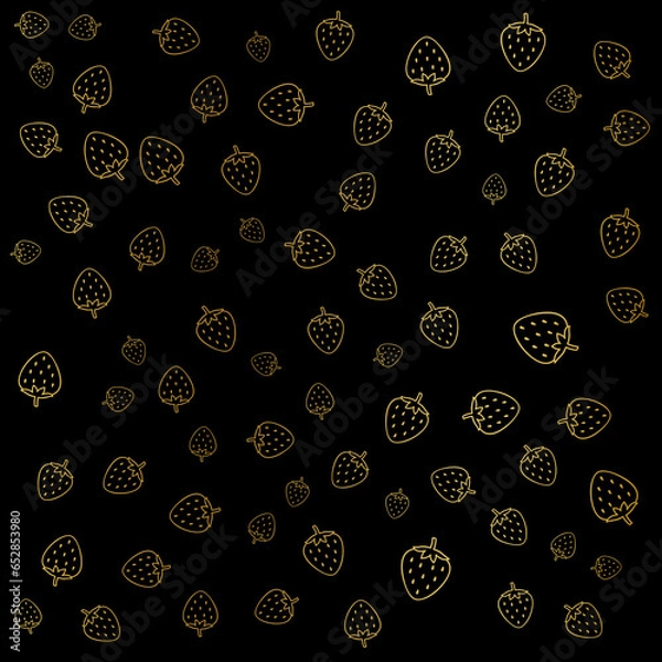 Obraz strawberry gold pattern, strawberry gold background
