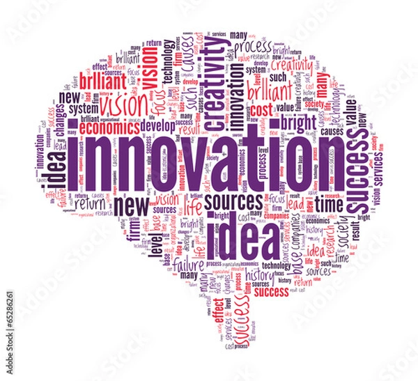 Obraz Innovation Concept Brain shaped word cloud