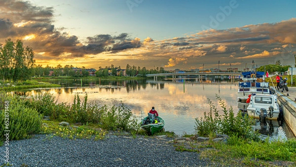 Fototapeta Oulu, Zachód Slonca