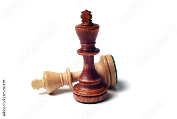 Obraz Two chess kings on a white background