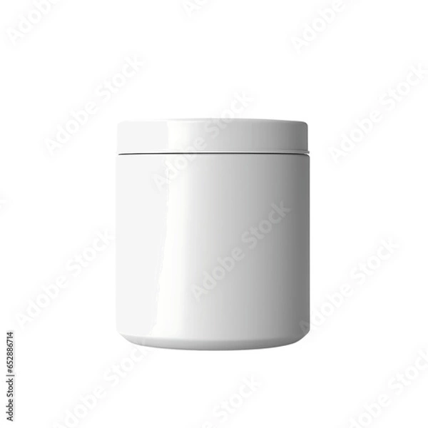 Fototapeta White Plastic Bottle Container Blank Isolated on Transparent or White Background, PNG