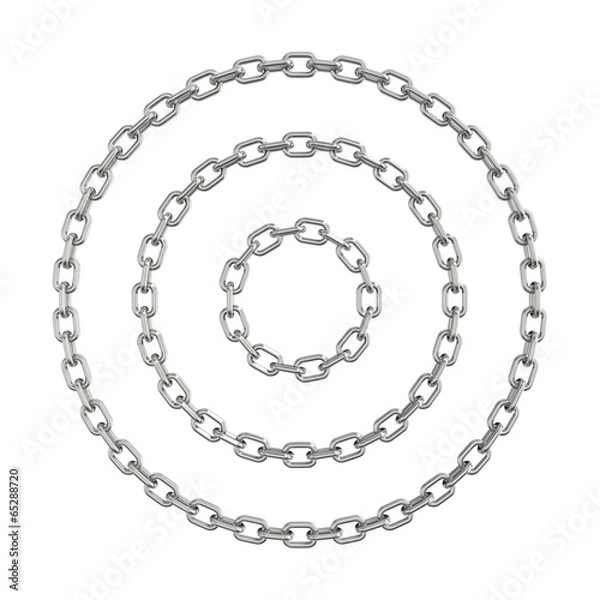 Fototapeta Chain circles isolated on a white background