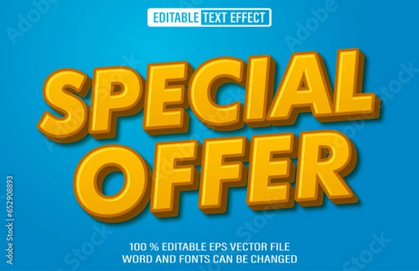 Fototapeta Special Offer editable text effect 3d style template