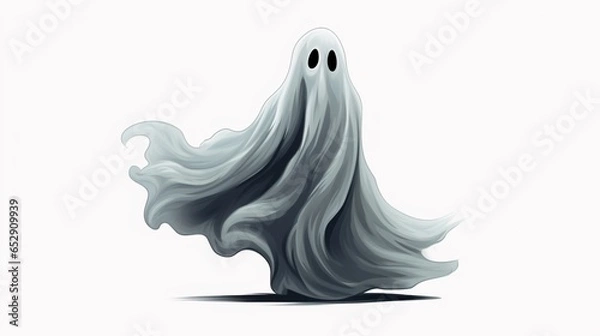 Fototapeta Ghost vector icon on white background.Generative AI