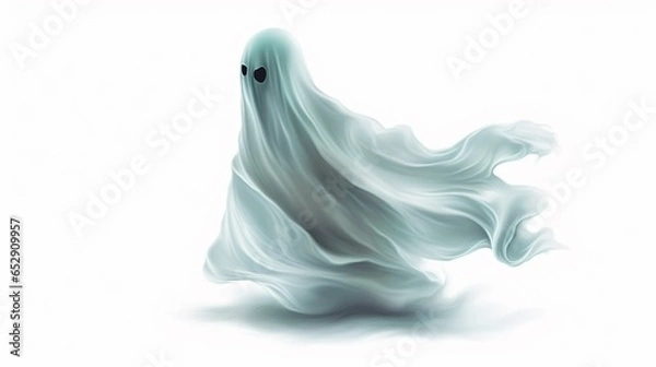Fototapeta Ghost vector icon on white background.Generative AI