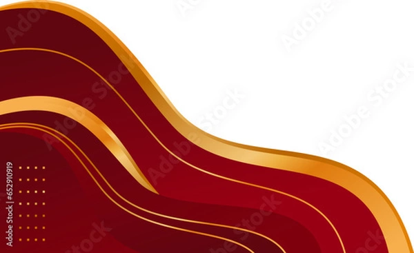 Fototapeta Red gold abstract curve border or red gold corner border