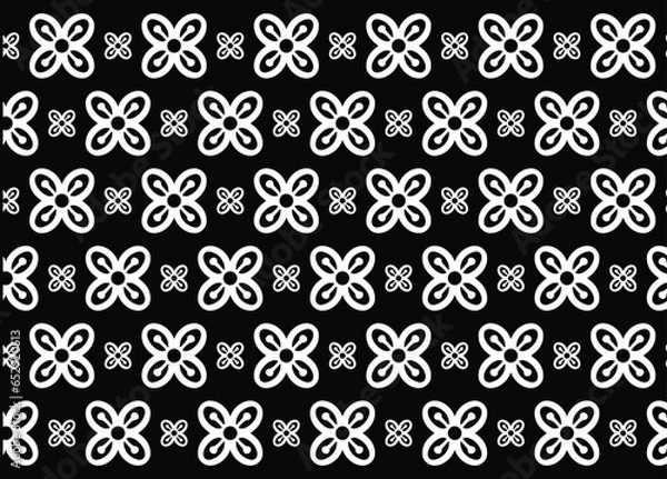 Fototapeta Tropical flower Wallpaper, Luxury nature flower pattern design,  Hand drawn outline design for fabric , print, cover, banner and invitation, Vector illustration.