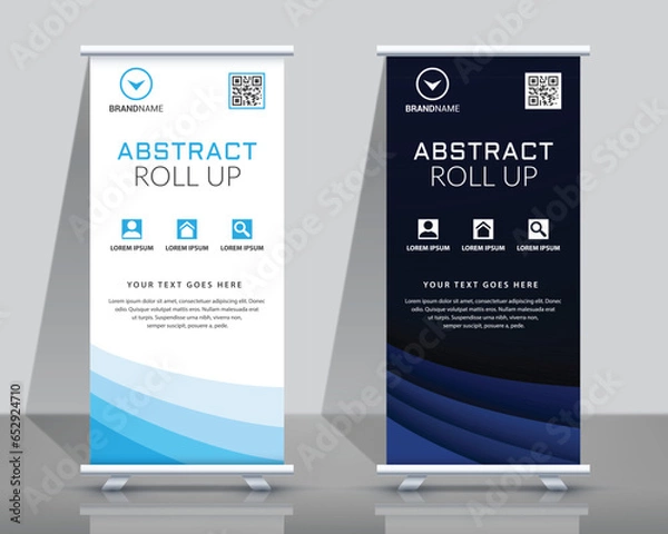 Obraz business roll up banner design or pull up banner template