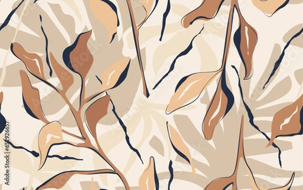 Obraz Modern botanical seamless pattern in beige colours