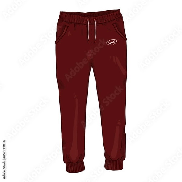 Fototapeta Vector Single CartoonRed Training Pants