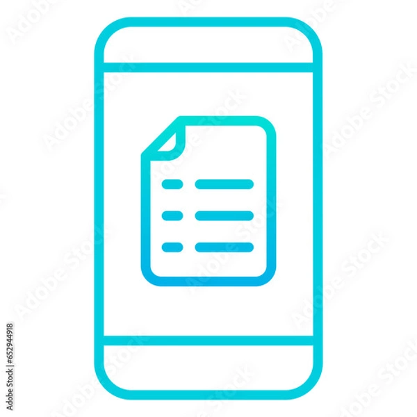 Fototapeta Outline gradient Mobile notebook icon