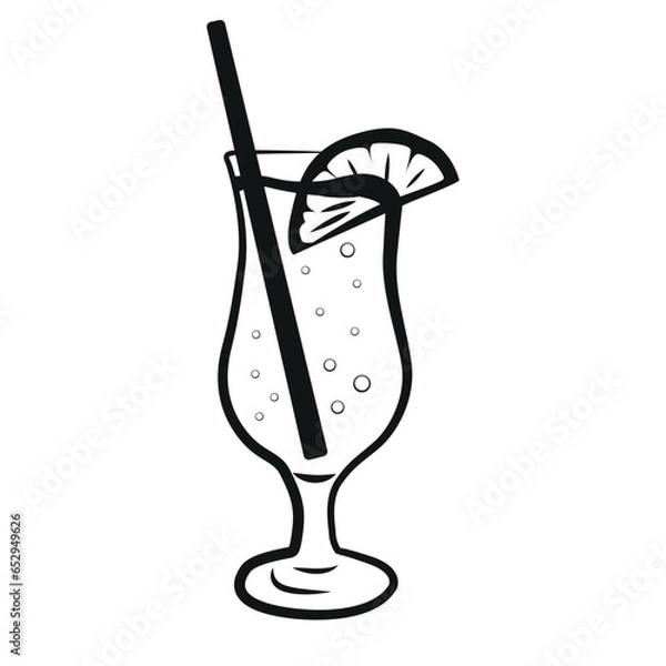 Obraz Fresh cool drink hand drawn vector icon.