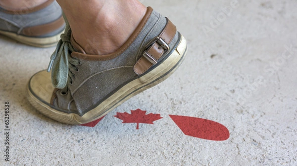 Fototapeta Leaving Mark Footstep Canada