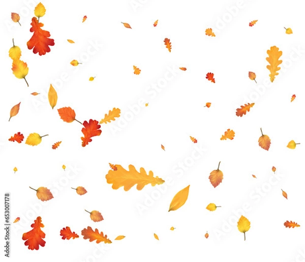 Fototapeta Autumn leaf fall, unobtrusive festive background.