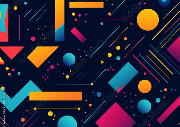 Obraz Chasing Chromatic Cascade Chromatic Design Symphony Dynamic Colorful Dialogues Geometric Spectrum Magic