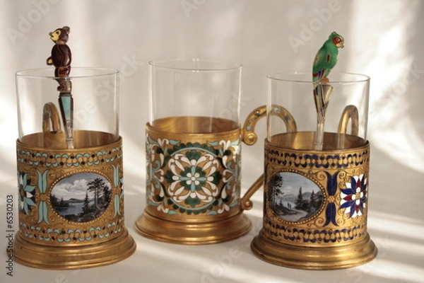 Obraz Russische Teegläser