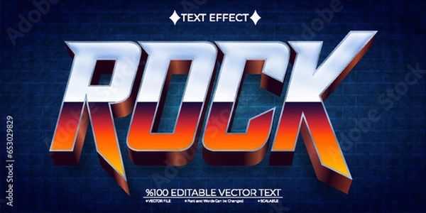 Obraz Metal Rock Editable Vector Text Effect