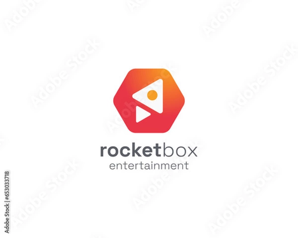 Obraz Minimal rocket box logo gradient