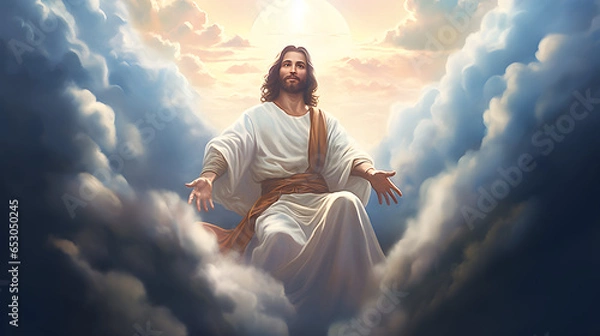 Fototapeta Jesus in a beautiful sky