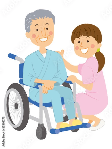 Fototapeta 看護師と患者さんイラスト