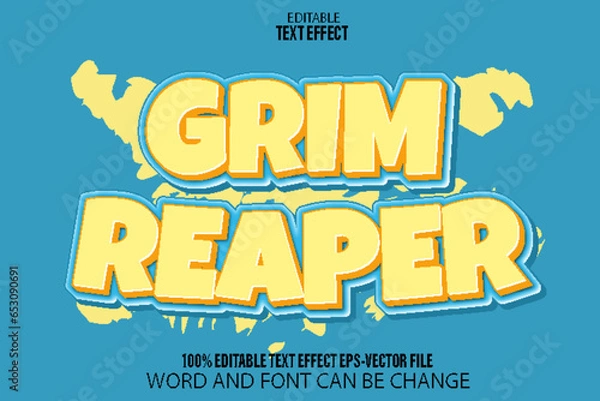 Fototapeta Grim Reaper Editable Text Effect Flat Gradient Style