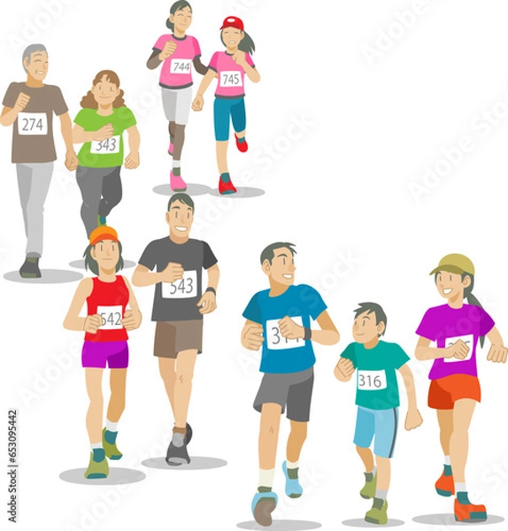 Obraz 市民マラソンを楽しむ人々