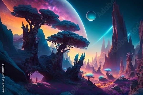 Obraz Alien planetary landscape