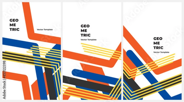 Fototapeta Geometric banner. Set of vector illustrations. Clean style backgrounds