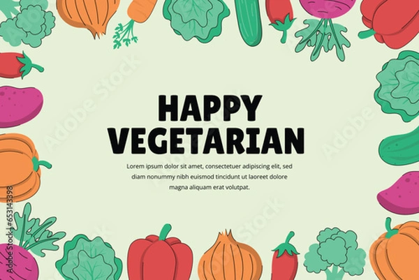 Obraz Hand Drawn Vegetable Frame Background