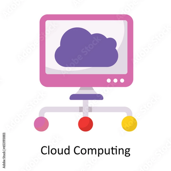 Obraz Cloud Computing vector Flat Icon Design illustration. Symbol on White background EPS 10 File 