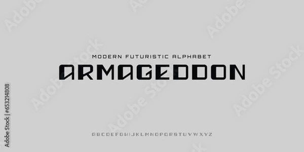 Obraz an abstract, modern, minimalist futuristic alphabet font with a scifi theme in vector