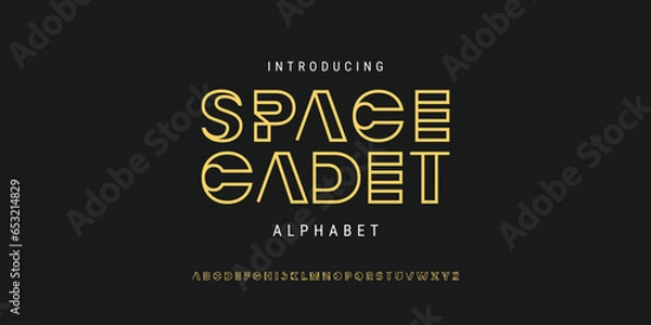 Obraz an abstract, modern, minimalist futuristic alphabet font with a scifi theme in vector
