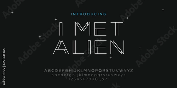 Obraz an abstract, modern, minimalist futuristic alphabet font with a scifi theme in vector