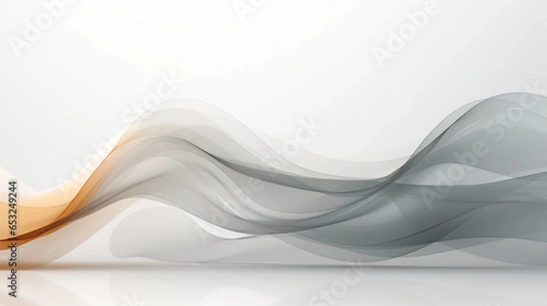 Fototapeta Elegant grey thin lines, half see-thtough, representing process flow, white background, vector graphic