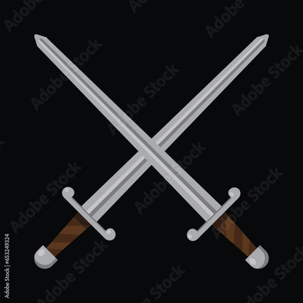 Obraz medieval sword, long sword, vector illustration 