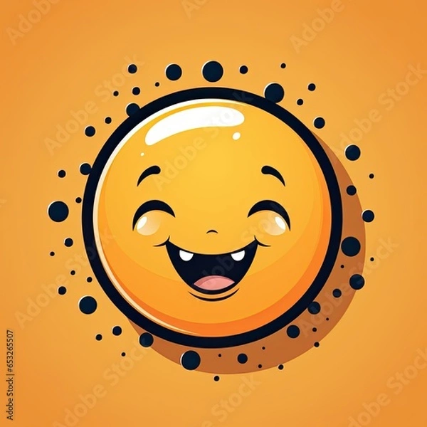 Obraz  Smiling emoticon with double smile