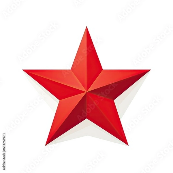Obraz Red Star on White Background