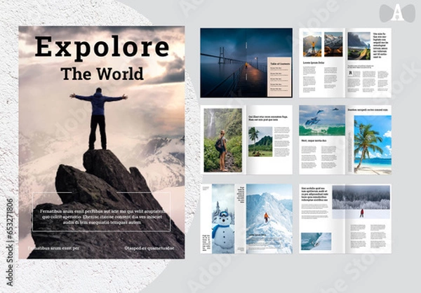 Fototapeta Expolore The World Magazine Template