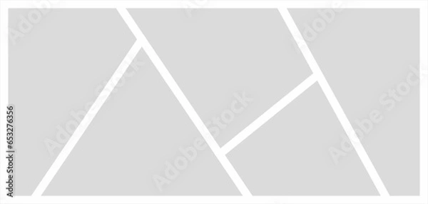 Fototapeta Pictures or photos frame collage. comics page grid layout abstract photo frames and digital photo wall template
