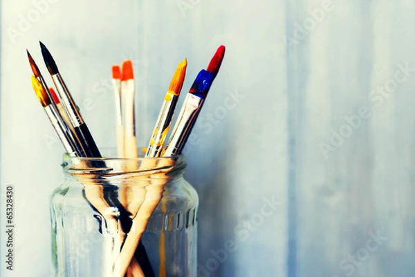 Obraz Farby i pędzle