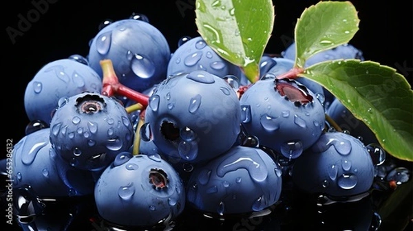 Fototapeta a bunch of blueberries generated by AI