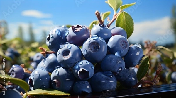 Fototapeta a bunch of blueberries generated by AI