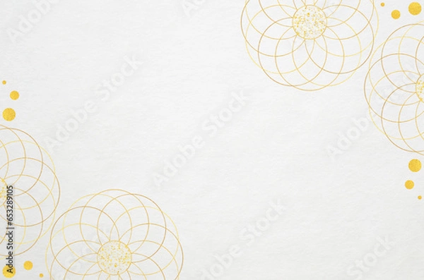 Fototapeta Luxury graceful Japanese modern style background with Japanese washi paper texture. Abstract floral patterned washi paper.