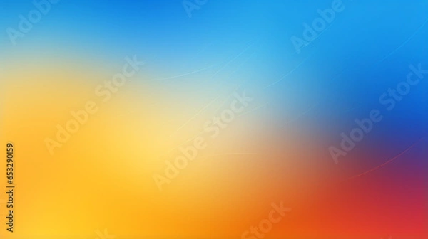 Fototapeta Abstract color gradient background grainy orange, blue, yellow noise texture background.