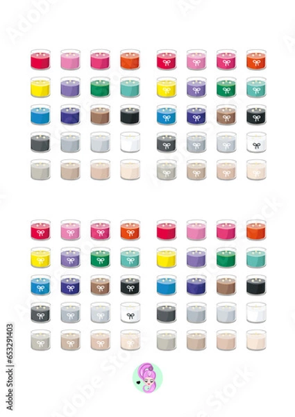 Obraz 3 wick Candles, Cozy candles, Autumn, Winter, Cosy vibes, Pumpkin Spice Candle, Peppermint candle