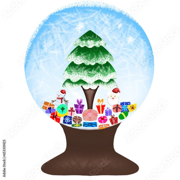 Obraz Christmas tree pixel crystal ball