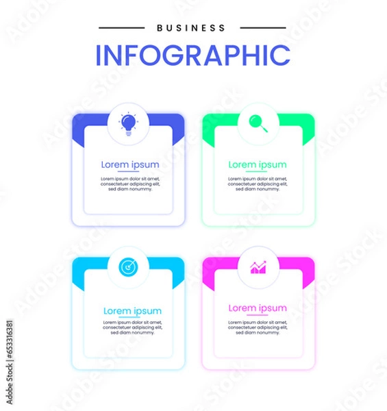 Obraz template for infographics with icons and 3 options or steps