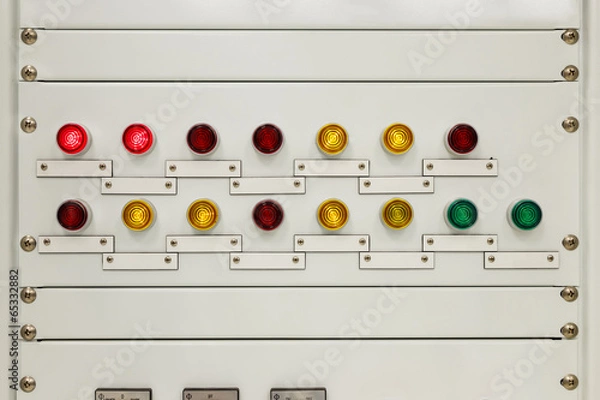 Fototapeta Light on electrical panel control
