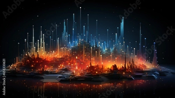 Fototapeta Abstract visualisation of data and technology